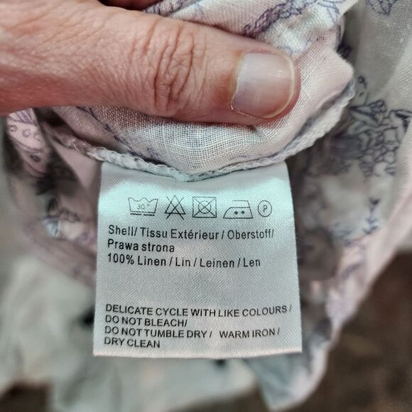 Malvin I Love Linen White and Purple Floral Linen Tunic Size Small - Picture 8 of 9